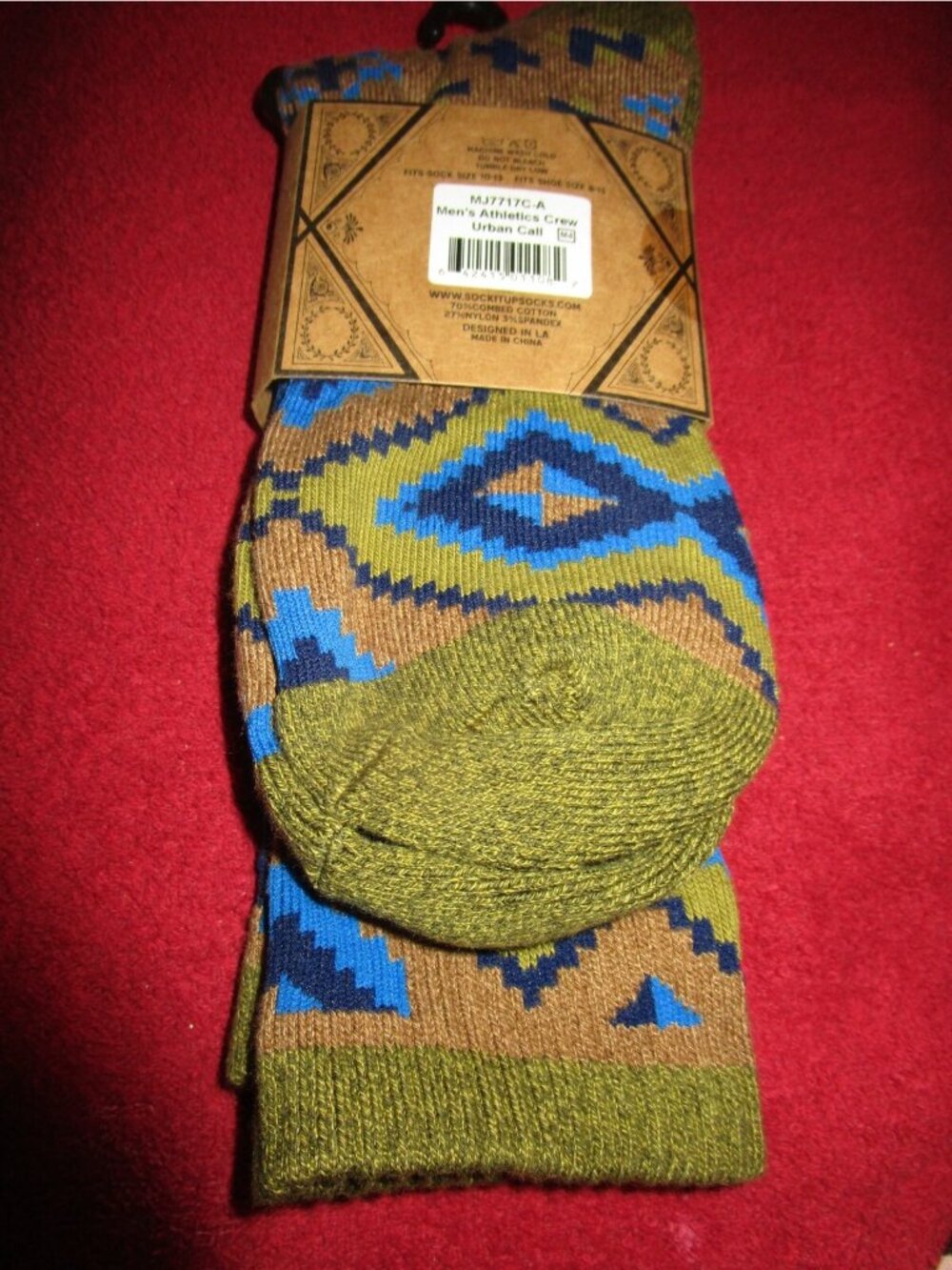 Sock It Up Men’s Athletic Crew Cotton Socks 1 Pair Fits 8-13 Shoe Urban Call - Picture 2 of 4